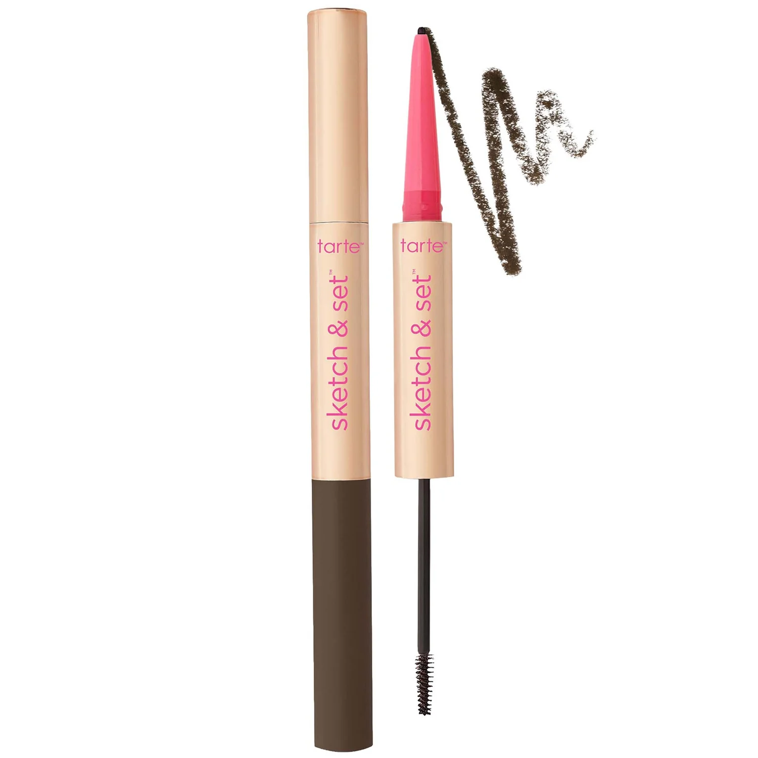 tarte Big Ego Sketch Set Eyebrow Definer Pencil & Tinted Gel 2 piece (Various Shades) Black Brown