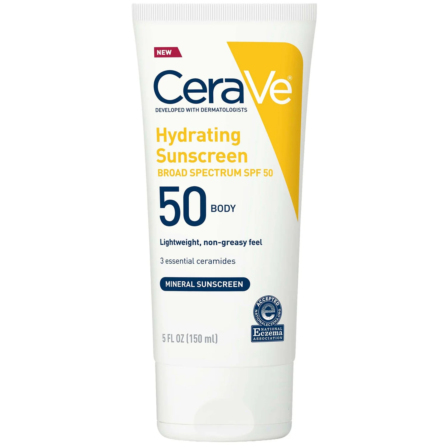 CeraVe 100% Mineral Hydrating Body Sunscreen SPF 50 (5 fl. oz.)