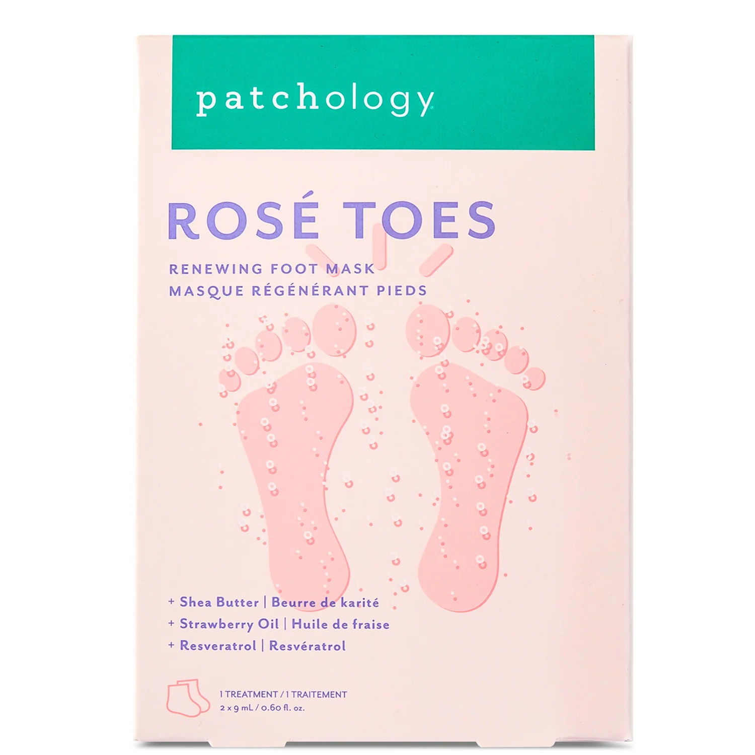 Patchology Rosé Toes -Renewing Foot Mask 60g
